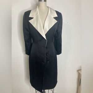 Archival fashion Patrick Kelly Paris vintage sateen contrast longline blazer